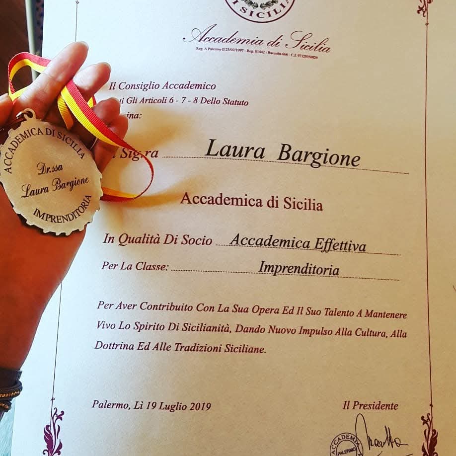 Accademia di Sicilia — diploma e medaglia