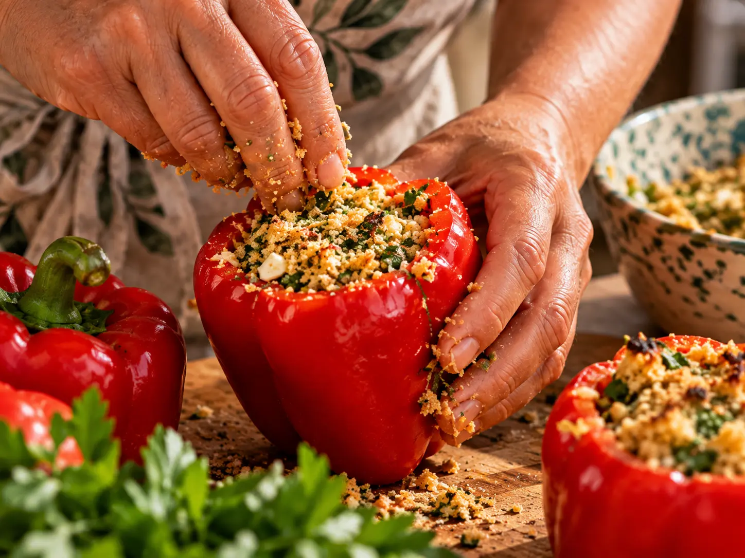 Preparing Sicilian recipes during the Mariscò Cooking Experience